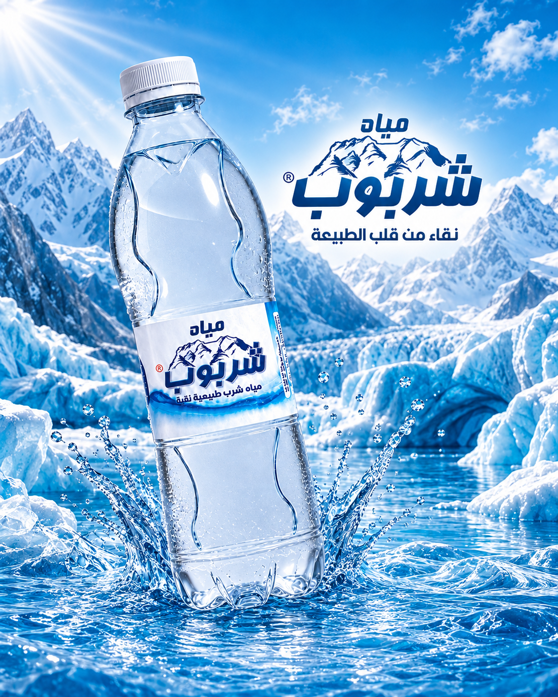 تصميم إعلان مياه شربوب – الجليد